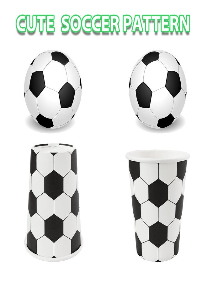 EaciTown Soccer Themed Paper Cups 9OZ Soccerball Pattern Drinking Cups Birthday Party Favors Soccer Baby Shower Supplies (30) - Image 3